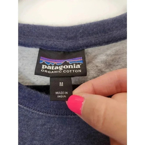 Patagonia Organic Cotton Crewneck Sweatshirt Blue Flying Fish Womens Medium - Picture 3 of 6